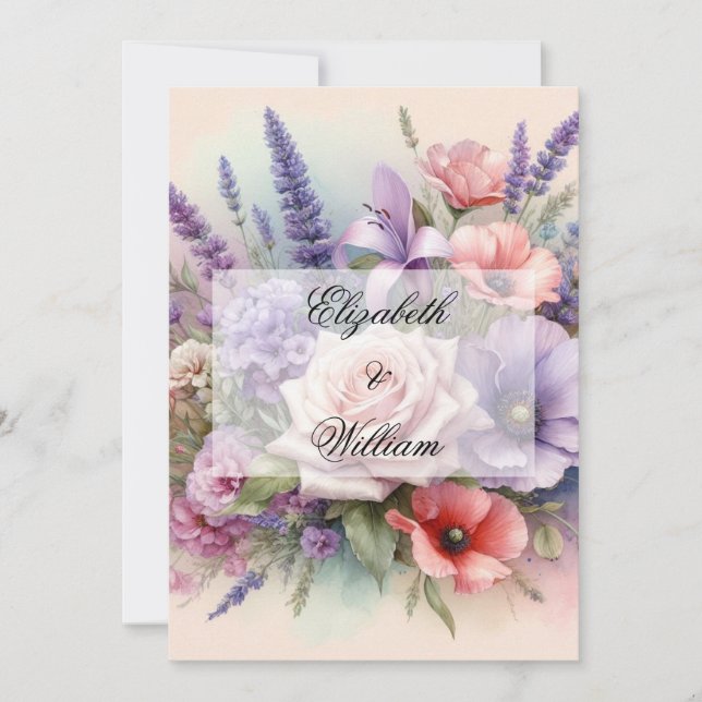 Minimalistische Kalligraphie Einladung (Vorderseite)