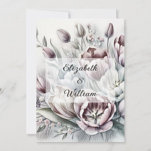 Minimalistische Kalligraphie Einladung (Vorderseite)