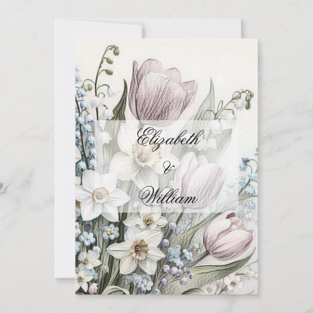 Minimalistische Kalligraphie Einladung (Vorderseite)