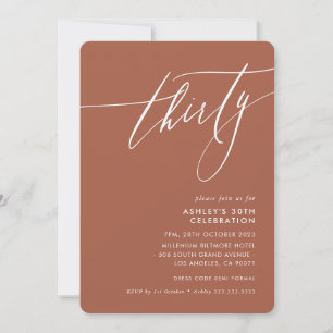 MINIMALISTISCHE Kalligraphie elegant 30. Party bra Einladung