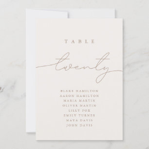 Minimalistische Kalligraphie Elfenbeinische Tischn