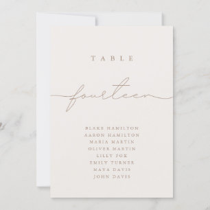 Minimalistische Kalligraphie Elfenbeinische Tischn