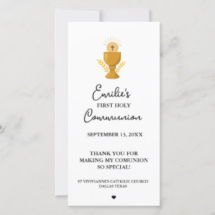 Minimalistische Kalligraphie Erstes Kommuniongebet