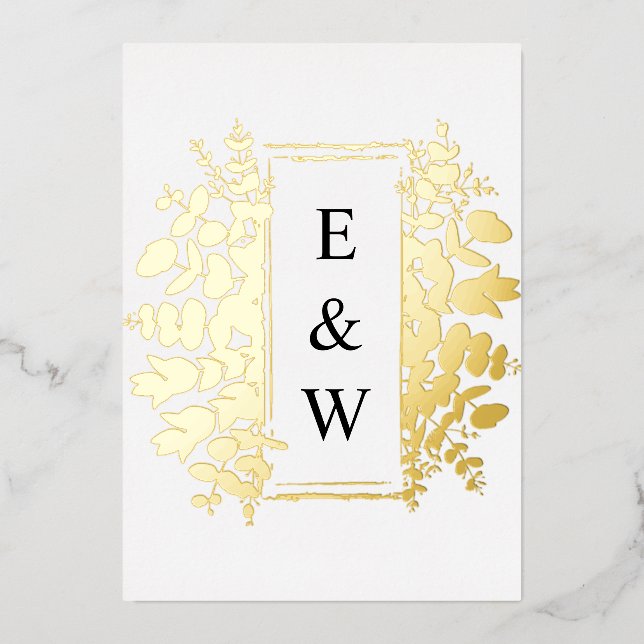 Minimalistische Kalligraphie Folieneinladung (Vorderseite)