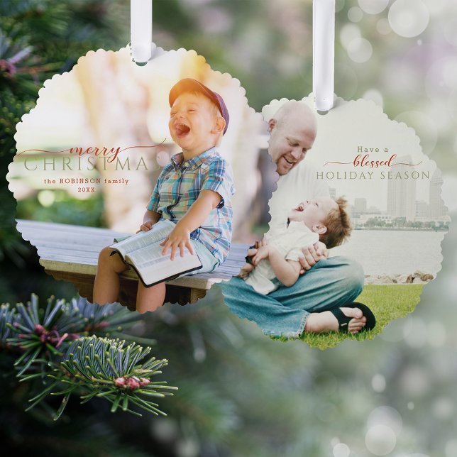 Minimalistische Kalligraphie - Gruß und Foto Ornament Karte (Von Creator hochgeladen)