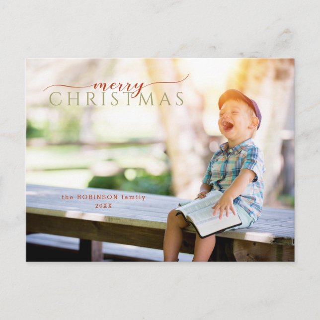 Minimalistische Kalligraphie - Gruß und Foto Postkarte (Vorderseite)