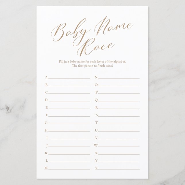 Minimalistische Kalligraphie Name Race Baby Shooti (Vorderseite)