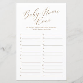 Minimalistische Kalligraphie Name Race Baby Shooti