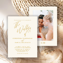 Minimalistische Kalligraphie-Skript: Hochzeit von Einladung