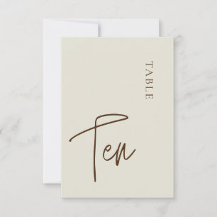 Minimalistische Kalligraphie Tabelle 1 Tischnummer