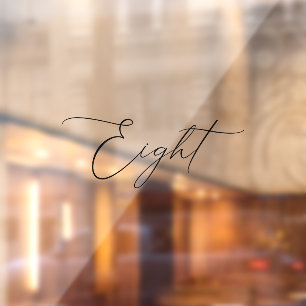 Minimalistische Kalligraphie Tabelle Acht Tischnum Fensteraufkleber
