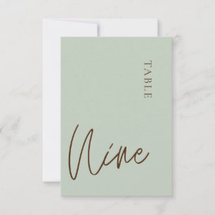 Minimalistische Kalligraphie Tabelle neun Tischnum Einladung