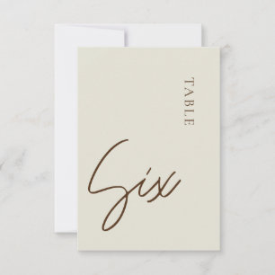 Minimalistische Kalligraphie Tabelle sechs Tischnu Einladung
