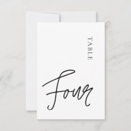 Minimalistische Kalligraphie Tabelle Vier Tischnum Einladung