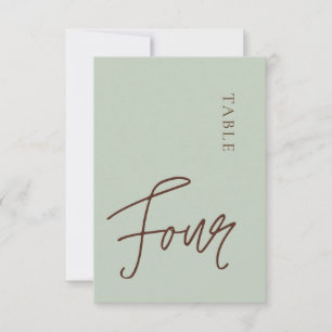 Minimalistische Kalligraphie Tabelle Vier Tischnum Einladung