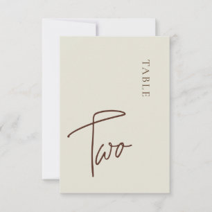 Minimalistische Kalligraphie Tabelle zwei Tischnum Einladung