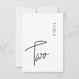 Minimalistische Kalligraphie Tabelle zwei Tischnum Einladung