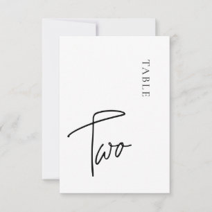 Minimalistische Kalligraphie Tabelle zwei Tischnum Einladung