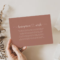 Minimalistische Kalligraphie Terracotta Honeymoon 