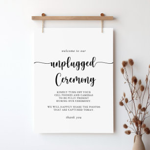 Minimalistische Kalligraphie - Unplugged Zeremony  Poster