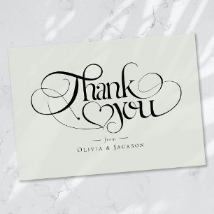 Minimalistische Kalligraphie Vielen Dank Mitteilungskarte