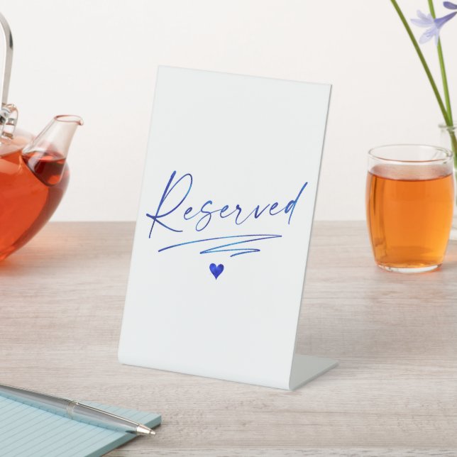 Minimalistische Kalligraphie vorbehalten Hochzeits Sockelschild (In SItu)