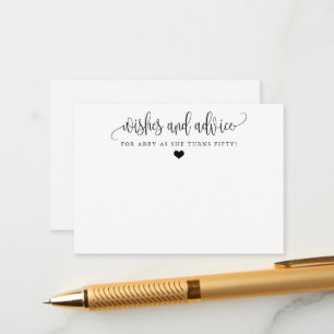 Minimalistische Kalligraphie - Wünsche und Vorstel Hinweiskarte