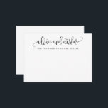 Minimalistische Kalligraphieberatung und Wunschkar Hinweiskarte<br><div class="desc">Nutzen Sie diese moderne Wunschkarte in Ihrem Party,  um den Gästen eine persönliche Note für den Ehrengast verlassen. Fügen Sie Ihre Informationen zum Vorlagenformular hinzu. Das erweiterte Bearbeitungsmenü erlaubt es Ihnen,  die Farben und die Schriftart zu ändern.</div>