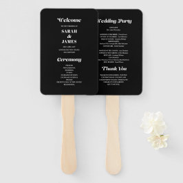 Minimalistische kalligraphische Black Wedding-Prog Fächer