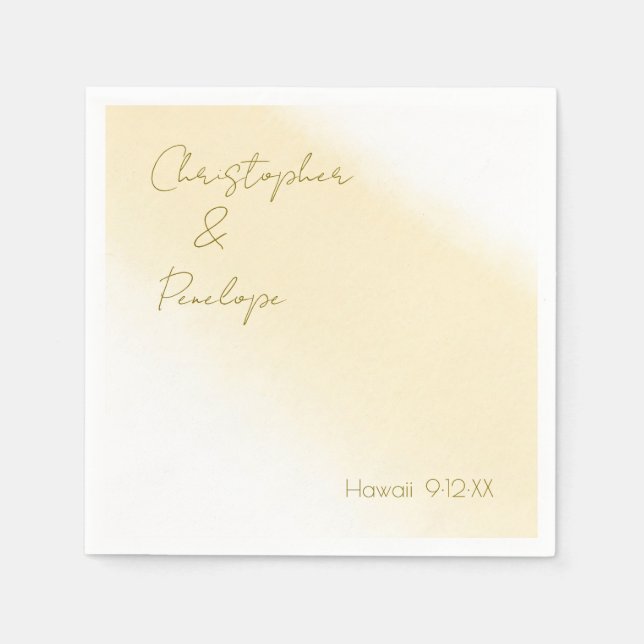 Minimalistische kalligraphische Goldmedaille Serviette (Vorderseite)