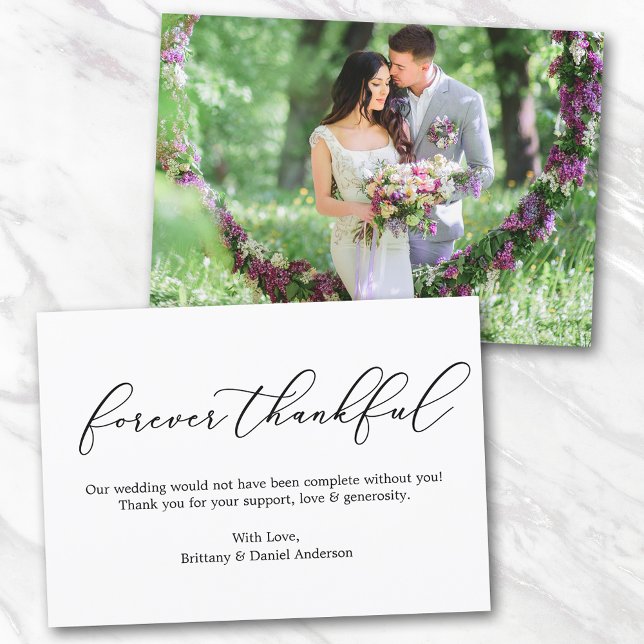 Minimalistische kalligraphische Hochzeit für immer Karte (Customize to change your personalized text size or text style.)