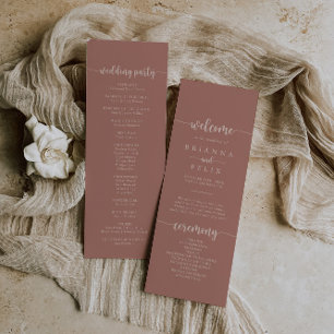 Minimalistische kalligraphische Hochzeitsprogramme Programm