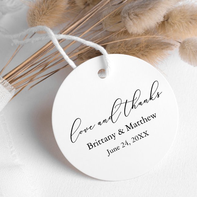 Minimalistische kalligraphische Hochzeitsstimmung  Geschenkanhänger (Customize to change your personalized text size, style or color.)