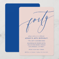 MINIMALISTISCHE kalligraphische Schick 40. Party B