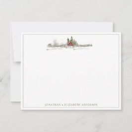 Minimalistische Karte für den Winterpinienwald