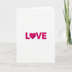 Minimalistische Karte mit rosa Liebesherz