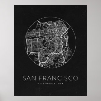 Minimalistische Karte San Francisco Poster