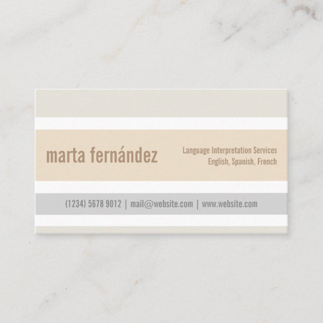 Minimalistische Karte Übersetzer Dolmetscher (Vorderseite)