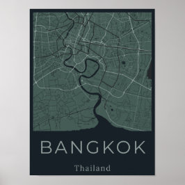 Minimalistische Karte von Bangkok - Kunst der grün Poster