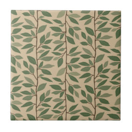 Minimalistische Kaskadengrün-Blätter Fliese