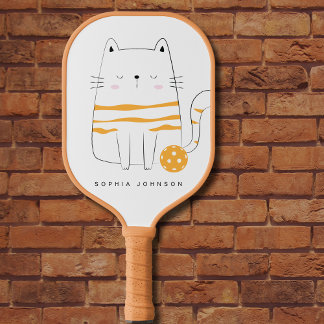 Minimalistische Katze, Individuelle Name Picklebal Pickleball Schläger