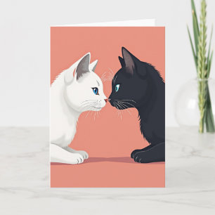 Minimalistische Katzen Lieben Karte