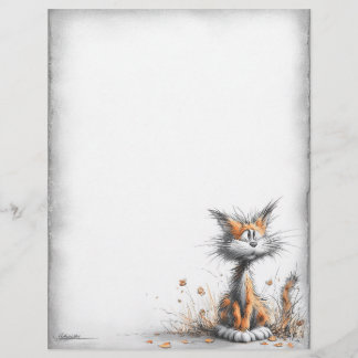 Minimalistische Katzen-Schreibwaren Briefbogen