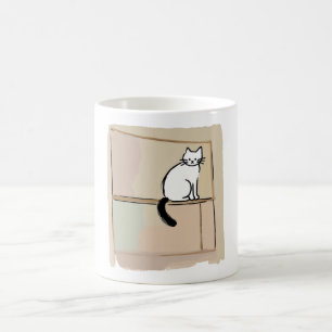 Minimalistische Katzen-Skizze Kunst Heimdekoration Kaffeetasse