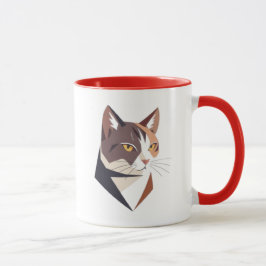 Minimalistische Katzenillustration. Tasse