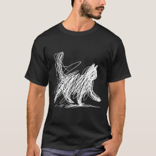 Minimalistische Katzenkunst T-Shirt