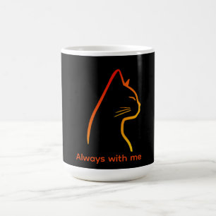 Minimalistische Katzenporträt-Linienkunst Kaffeetasse