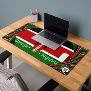 Minimalistische Kenia-Flagge Umoja ni Nguvu Asil Schreibtischunterlage