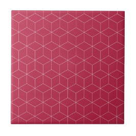 Minimalistische Keramik Isometric Magenta Muster T Fliese