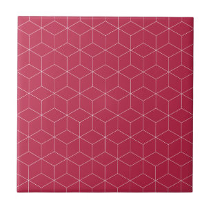 Minimalistische Keramik Isometric Magenta Muster T Fliese